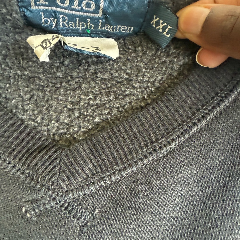 Polo by Ralph Lauren Men's Black V-Neck Sweatshirt - Picture 3 of 4